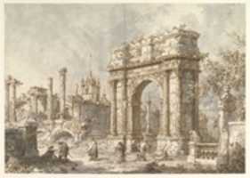 Free download Capriccio with a Roman Triumphal Arch free photo or picture to be edited with GIMP online image editor
