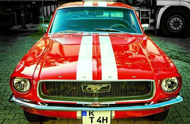 免费下载汽车古董车福特野马 v8 免费图片以使用 GIMP 免费在线图像编辑器进行编辑