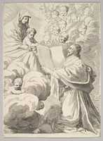 Free download Cardinal Richelieu, Kneeling, Presents His Book to the Virgin and Child free photo or picture to be edited with GIMP online image editor