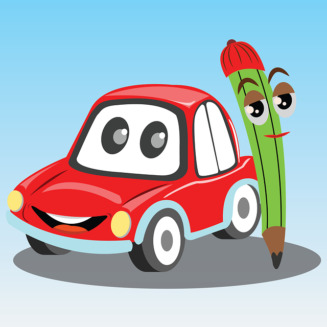 Free download Cartoon Car Pencil Red -  free illustration to be edited with GIMP free online image editor
