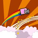 Desenho animado: tela de 1280x720 do tema Nyan Cat para extensão Chrome web store em OffiDocs Chromium