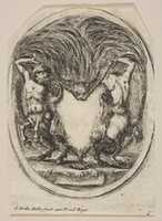 Free download Cartouche Formed by a Tiger Skin Flanked by Two Centaurs free photo or picture to be edited with GIMP online image editor