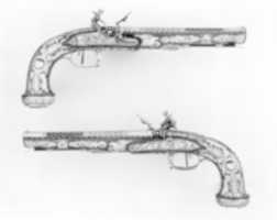 Free download Cased Pair of Flintlock Pistols with Accessories free photo or picture to be edited with GIMP online image editor