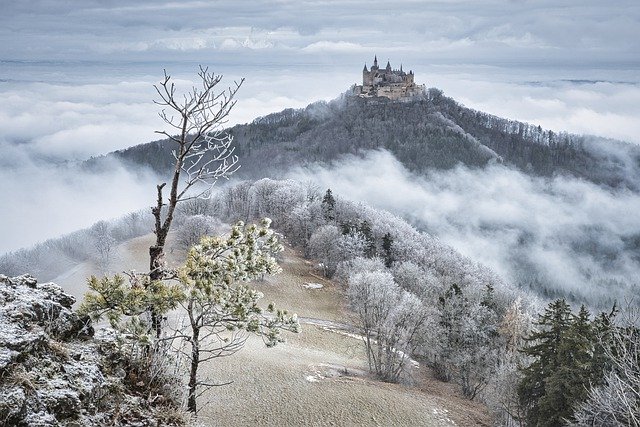 Free download castle hoarfrost icy hohenzollern free picture to be edited with GIMP free online image editor