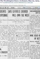 Free download Catholic Church Will Own The West Archbishop Quigley 1903 Washington Times and Yorkville Enquirer free photo or picture to be edited with GIMP online image editor