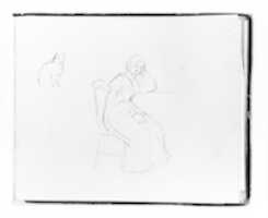 Free download Cat; Seated Woman Leaning on a Table or Ledge (from Sketchbook) free photo or picture to be edited with GIMP online image editor