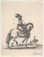 Free download Cavalier Riding at a Walk Towards the Right, from Divers exercices de cavalerie free photo or picture to be edited with GIMP online image editor