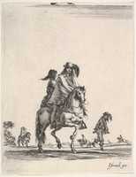 הורדה חינם של Cavalier with His Lady on Horseback, מתוך Divers exercises de cavalerie תמונה או תמונה בחינם לעריכה עם עורך התמונות המקוון GIMP