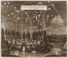 Free download Celebration for the Elector Johann Georg II, Leipzig, July 8, 1667: Fireworks Display by Night free photo or picture to be edited with GIMP online image editor