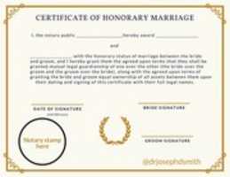 Libreng download Certificate of Honorary Marriage libreng larawan o larawan na ie-edit gamit ang GIMP online image editor
