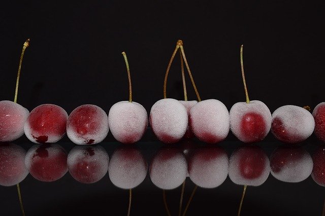 Free download cherries red close up reflection free picture to be edited with GIMP free online image editor