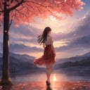 Cherry Blossom Girl Live Wallpaper  screen for extension Chrome web store in OffiDocs Chromium