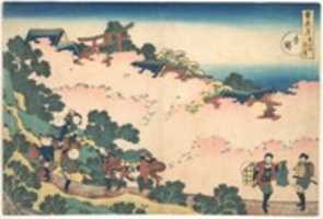 Free download Cherry Blossoms at Yoshino (Yoshino), from the series Snow, Moon, and Flowers (Setsugekka) free photo or picture to be edited with GIMP online image editor