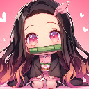 Chibi Nezuko Kamado Pink Heart Anime Live Wallpaper  screen for extension Chrome web store in OffiDocs Chromium