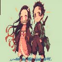 Chibi Tanjiro and Nezuko Autumn Breeze Live Wallpaper  screen for extension Chrome web store in OffiDocs Chromium