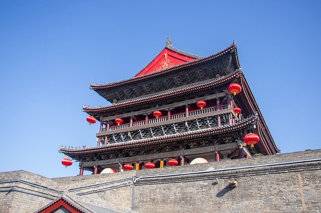 Descargue gratis la imagen gratuita del edificio de la torre del tambor china xi an para editar con el editor de imágenes en línea gratuito GIMP