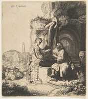 Free download Christ and the Woman of Samaria among Ruins (reverse copy) free photo or picture to be edited with GIMP online image editor