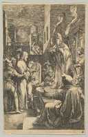 Free download Christ before Caiephas, from The Passion of Christ, plate 4 free photo or picture to be edited with GIMP online image editor