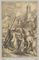 Free download Christ Carrying the Cross, from The Passion of Christ, plate 9 free photo or picture to be edited with GIMP online image editor