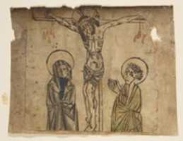 Free download Christ on the Cross with the Virgin and St. John (Schr. 427a) free photo or picture to be edited with GIMP online image editor