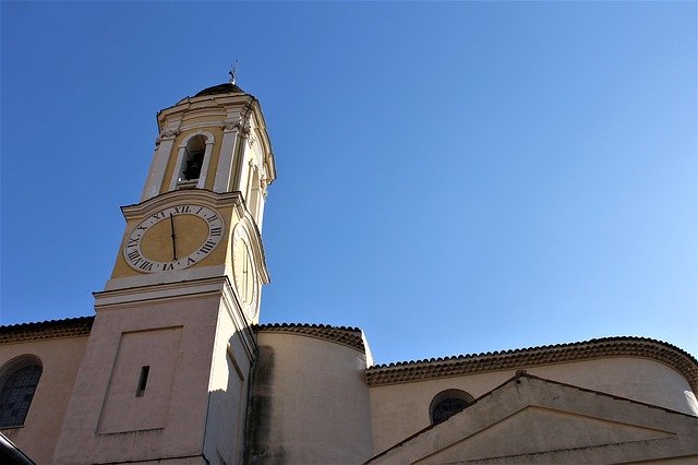 Scarica gratis il campanile della chiesa tempo giallo immagine gratuita da modificare con l'editor di immagini online gratuito GIMP