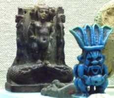 Free download Cippus where Pataikos replaces Horus on the crocodiles and is flanked by Isis and Nephthys free photo or picture to be edited with GIMP online image editor