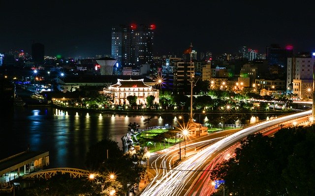 Kostenloser Download der Stadt Ho Chi Minh Dragon House Wharf Kostenloses Bild, das mit dem kostenlosen Online-Bildeditor GIMP bearbeitet werden kann