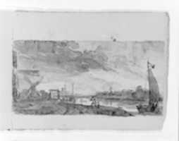 Free download Cityscape with Windmills (Copy after Jan Van Goyen or Salomon Van Ruisdael?) (from Sketchbook) free photo or picture to be edited with GIMP online image editor