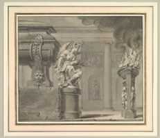 Free download Classical Scene with a Tomb and Flaming Brazier free photo or picture to be edited with GIMP online image editor