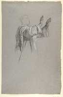 Free download Cleric with Raised Arms (lower register?; study for wall paintings in the Chapel of Saint Remi, Sainte-Clotilde, Paris, 1858) free photo or picture to be edited with GIMP online image editor