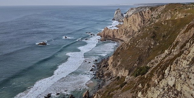 Free download cliff cabo da roca the sea ocean free picture to be edited with GIMP free online image editor