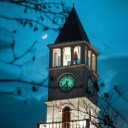 Close up of the Tirana Clock Tower  screen for extension Chrome web store in OffiDocs Chromium