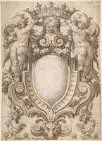Free download Coat of Arms (blank) with Two Putti Holding a Crown free photo or picture to be edited with GIMP online image editor