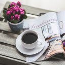Coffee and books  screen for extension Chrome web store in OffiDocs Chromium