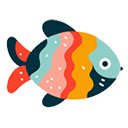 colorful fish  screen for extension Chrome web store in OffiDocs Chromium