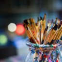 Colorful paint brushes  screen for extension Chrome web store in OffiDocs Chromium