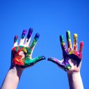 Colorful Painted Hands  screen for extension Chrome web store in OffiDocs Chromium