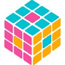 Pantalla colorida del cubo de Rubik para la extensión de la tienda web de Chrome en OffiDocs Chromium