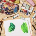 Color mixing tray and brushes  screen for extension Chrome web store in OffiDocs Chromium