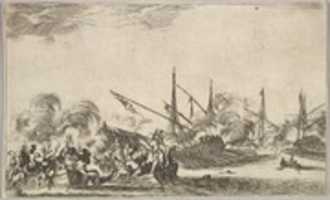 Free download Combat between Several Boats and Galleys, from Suite of Eight Marines (Suite de huit Marines) free photo or picture to be edited with GIMP online image editor