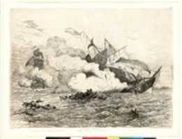 Free download Combat Naval (LAlabama coulant sous le feu de Kearsage) free photo or picture to be edited with GIMP online image editor