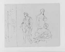 Free download Compositional Study: Standing Draped Man, Female Figure (from Sketchbook) free photo or picture to be edited with GIMP online image editor