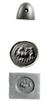 Free download Conoid stamp seal: lions (?) attacking cow suckling calf free photo or picture to be edited with GIMP online image editor