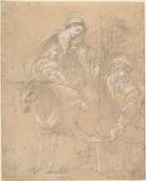 Free download Copy of a Repose in Egypt painted by Giovanni da San Giovanni (Giovanni Mannozzi) 1592-1636, for a chapel in the Garden of Crocetta, now in the Accademia in Florence free photo or picture to be edited with GIMP online image editor