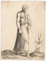 Free download Costume Plate: Woman with Hooded Garment free photo or picture to be edited with GIMP online image editor