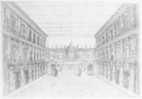 Free download Court of Palazzo Pitti from Theatricals and Decorations at the Wedding of Archduke Ferdinand de Medici and Christine of Lorraine, Florence 1589 free photo or picture to be edited with GIMP online image editor