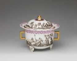 Free download Covered bowl with figures in landscape free photo or picture to be edited with GIMP online image editor