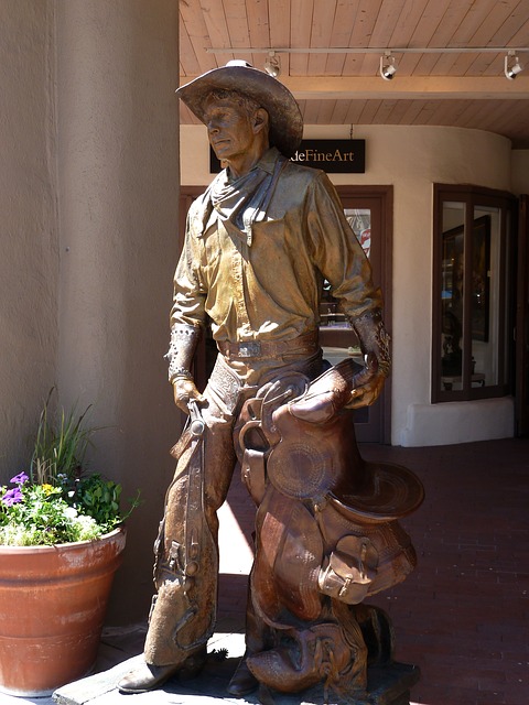 Kostenloser Download Cowboy-Statue Metallkunst Santa Fe Kostenloses Bild, das mit dem kostenlosen Online-Bildeditor GIMP bearbeitet werden kann
