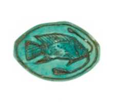 Descărcare gratuită Cowroid Seal Amulet Inscriptioned with a Bolti Fish fotografie sau imagine gratuită pentru a fi editată cu editorul de imagini online GIMP