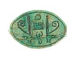 Free download Cowroid Seal Amulet Inscribed with the Throne Name of Thutmose III free photo or picture to be edited with GIMP online image editor